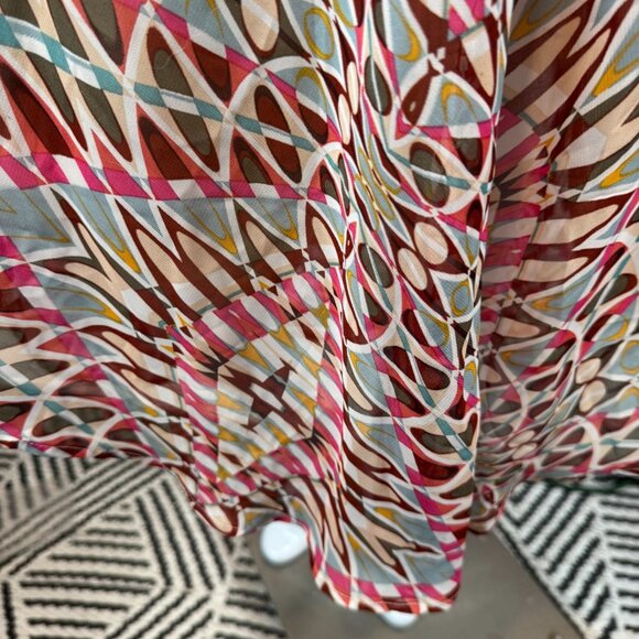 Chenault Womens Geometric Print High-Low Skirt S Polyester - Picture 16 of 16